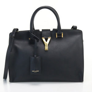 Saint Laurent Petit Cabas Y Line Handbag Leather Black